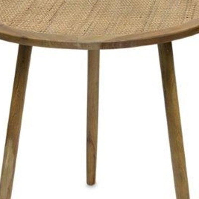 Set of Three 24" Brown Round End Tables