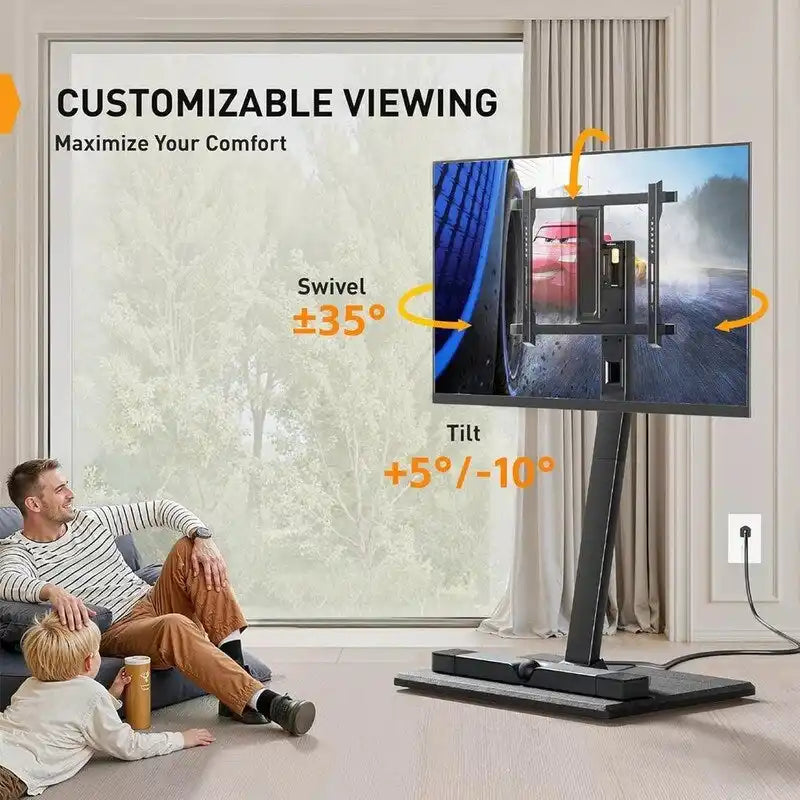 Suporte móvel para TV com tomada elétrica