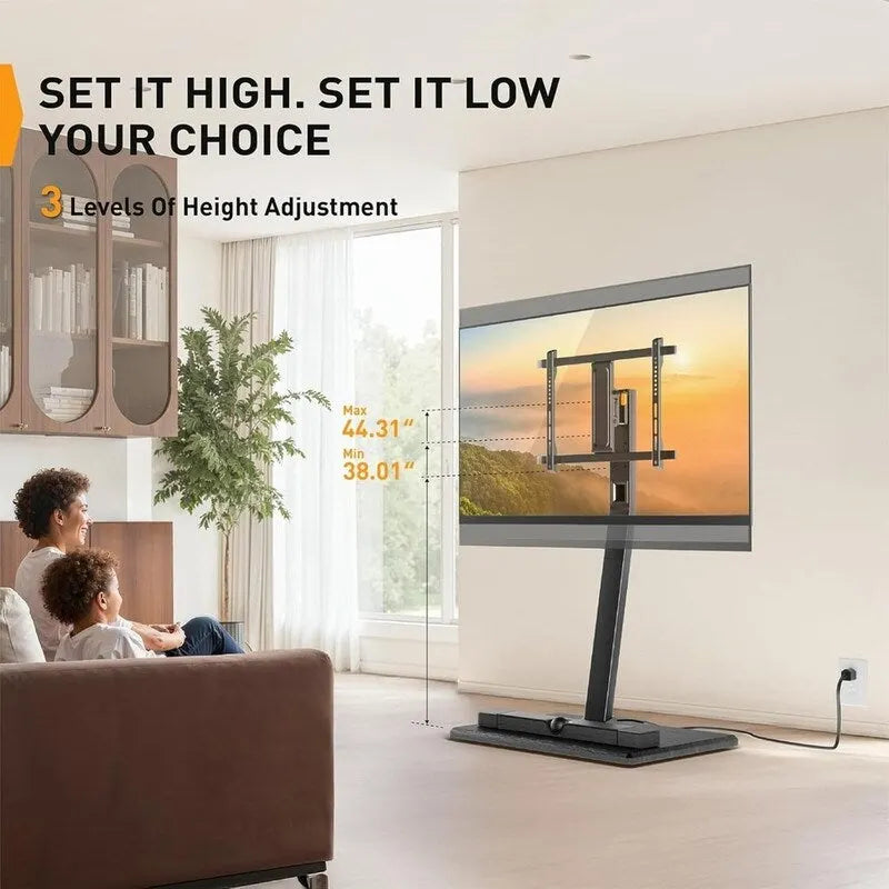 Suporte móvel para TV com tomada elétrica
