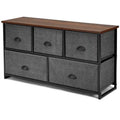 5-Drawer Dresser Storage Unit, Side Table Display Organizer for Dorm