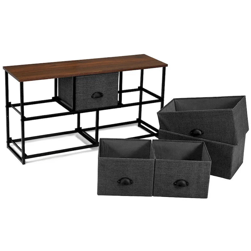 5-Drawer Dresser Storage Unit, Side Table Display Organizer for Dorm