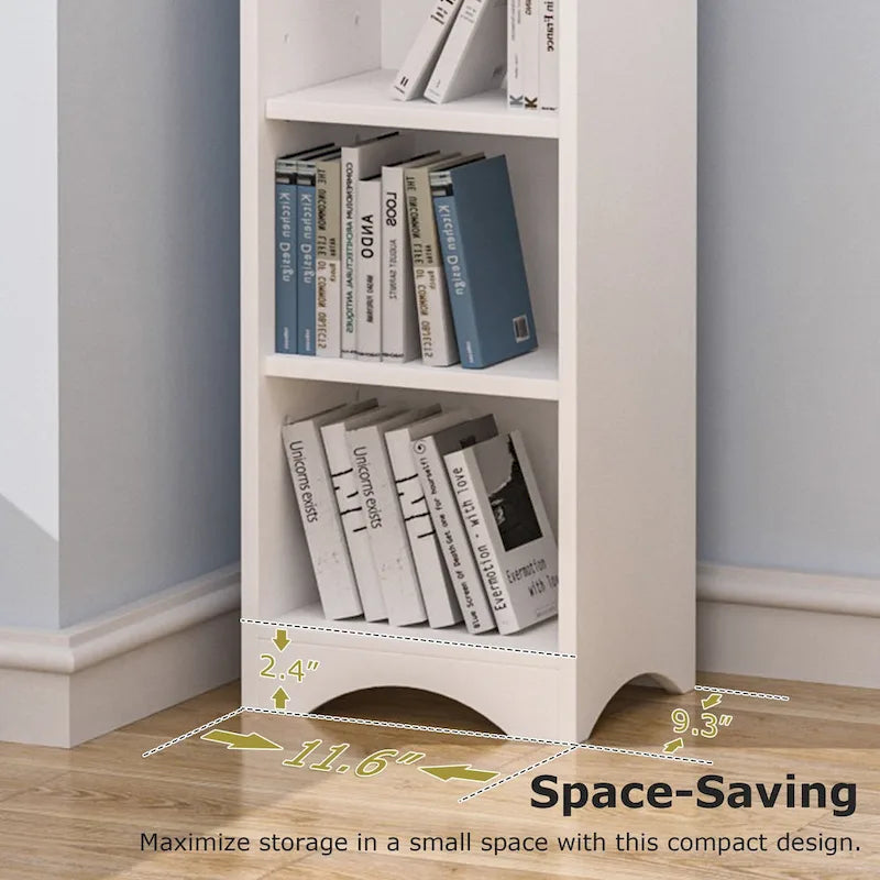 70.9 Inch Tall Bathroom Narrow Linen Cabinet, 8 Tiers Solid Wood Freestanding Storage Cabinet