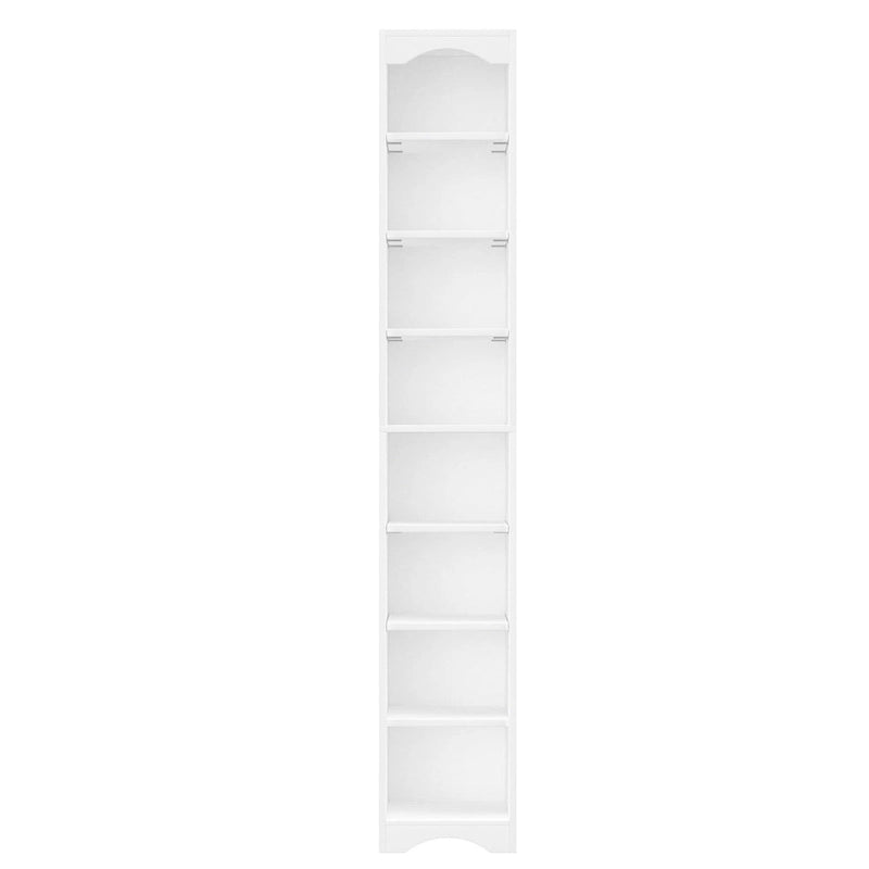 70.9 Inch Tall Bathroom Narrow Linen Cabinet, 8 Tiers Solid Wood Freestanding Storage Cabinet