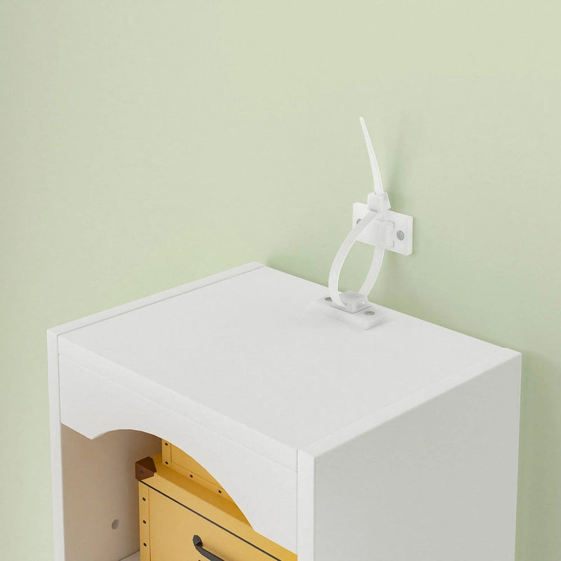 70.9 Inch Tall Bathroom Narrow Linen Cabinet, 8 Tiers Solid Wood Freestanding Storage Cabinet