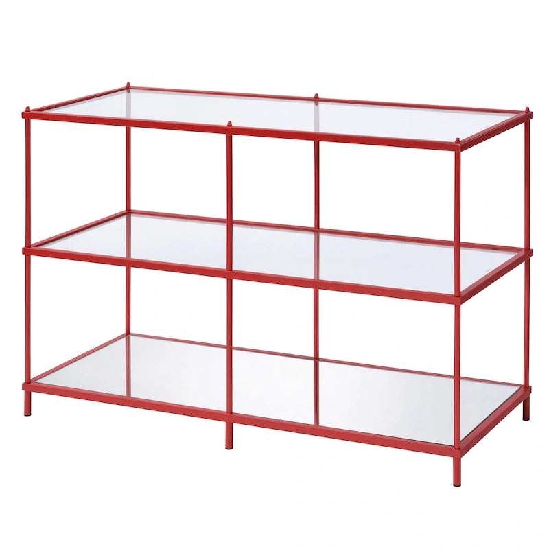 Contemporary 42-inch Glass 2-Shelf Sofa Table