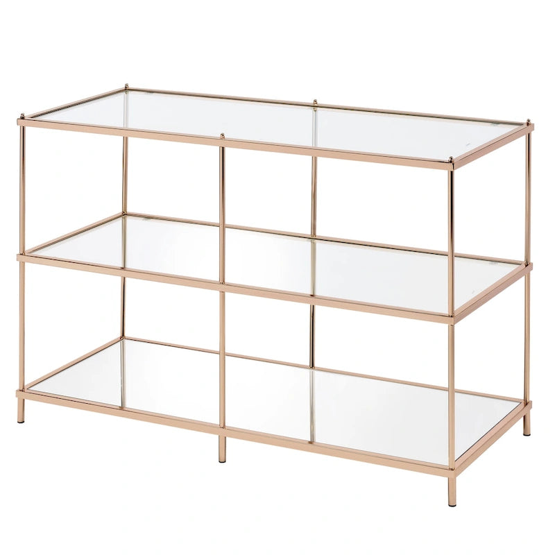 Contemporary 42-inch Glass 2-Shelf Sofa Table