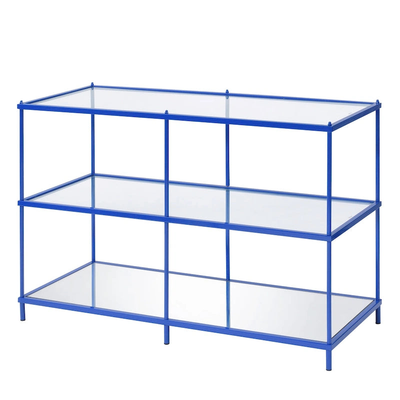 Contemporary 42-inch Glass 2-Shelf Sofa Table