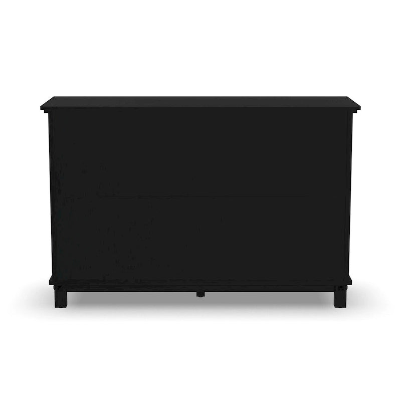 Black Wood Dresser with 6 Drawers