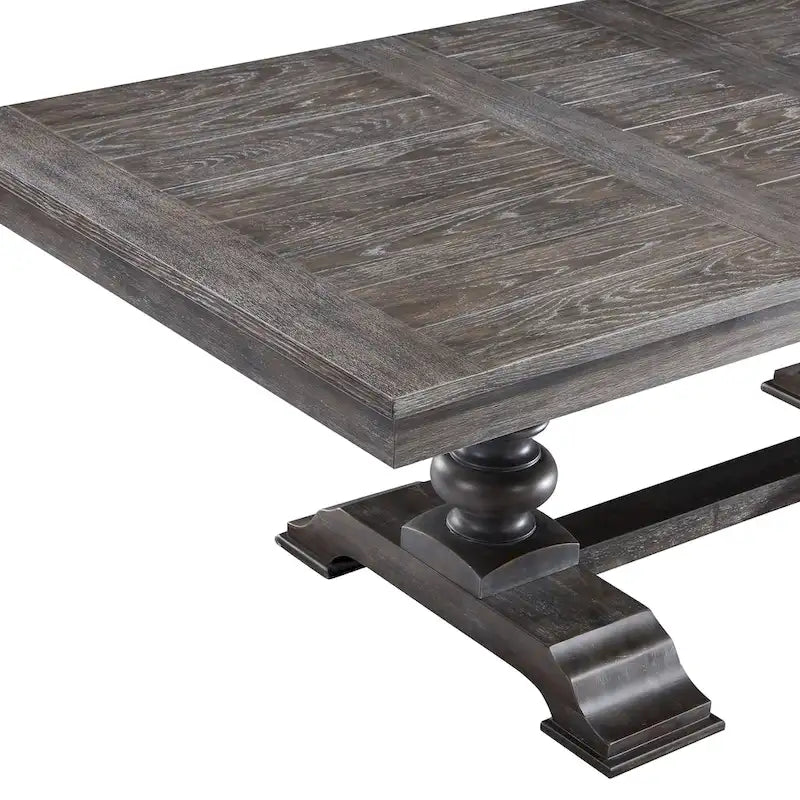 95-inch Extendable Dining Table, Distressed Washed Espresso