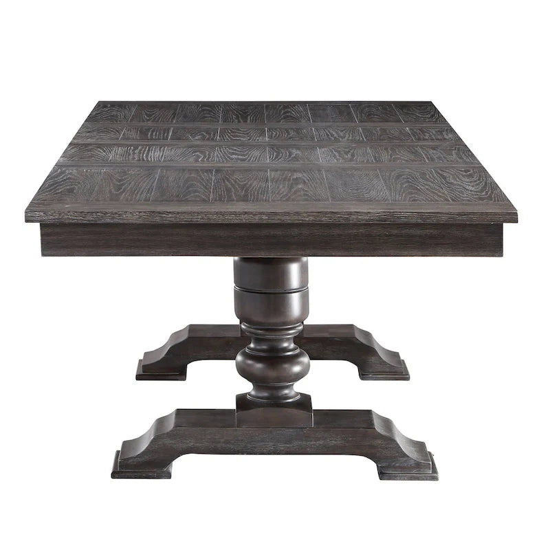 95-inch Extendable Dining Table, Distressed Washed Espresso