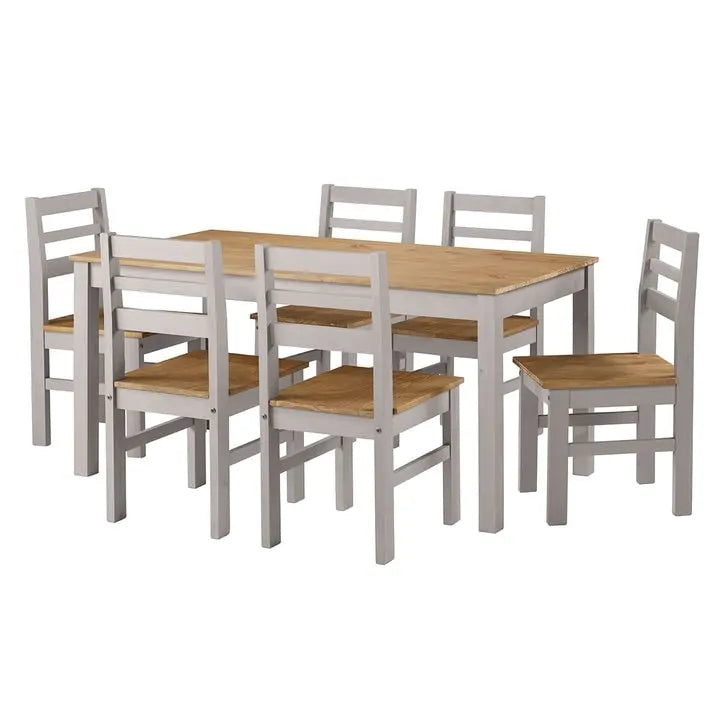 Solid Pine Wood Dining Table, 59-inch