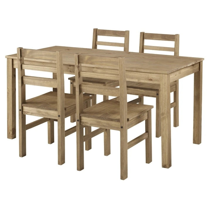 Solid Pine Wood Dining Table, 59-inch