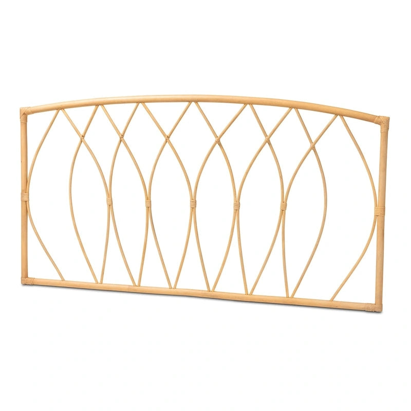 Modern Bohemian Natural Rattan Wall-Mountable Headboard - Queen