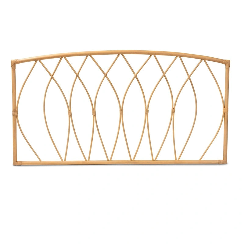 Modern Bohemian Natural Rattan Wall-Mountable Headboard - Queen