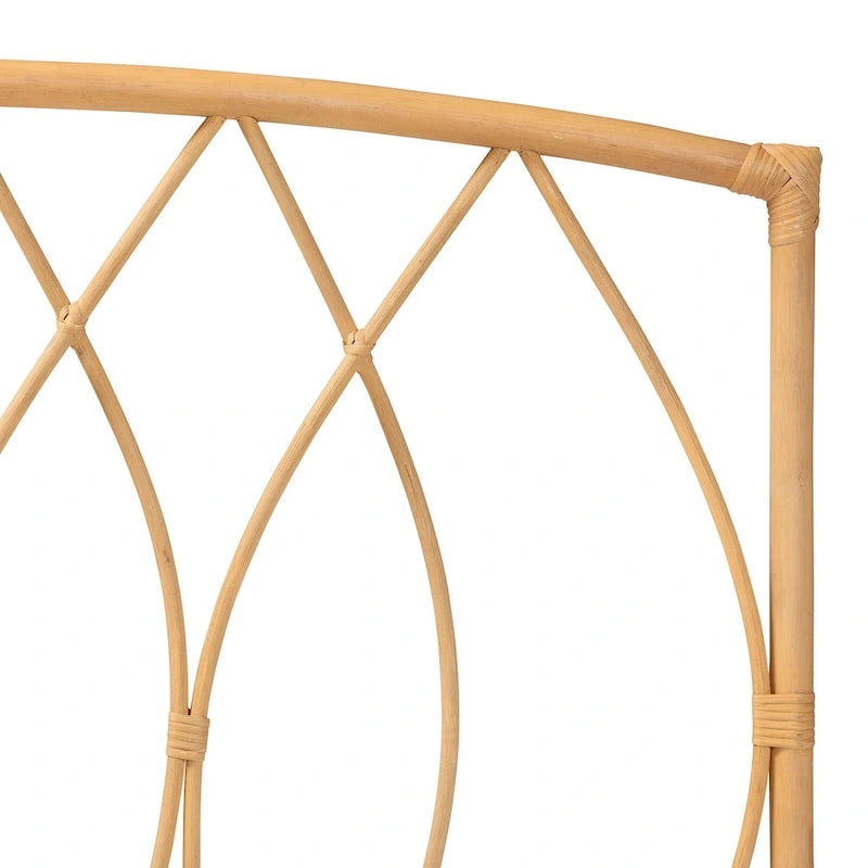 Modern Bohemian Natural Rattan Wall-Mountable Headboard - Queen