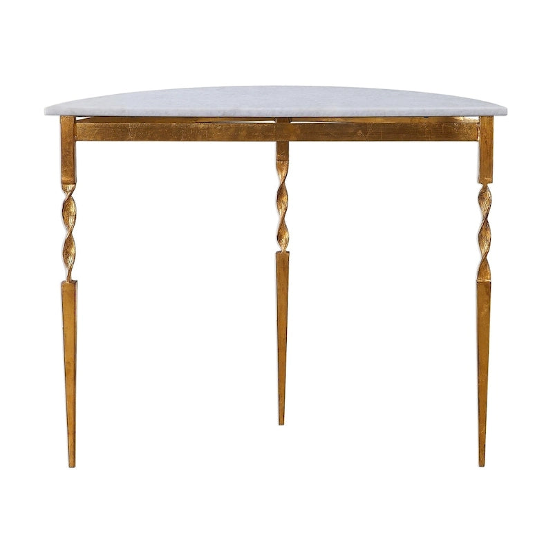 Gold Demilune Console Table