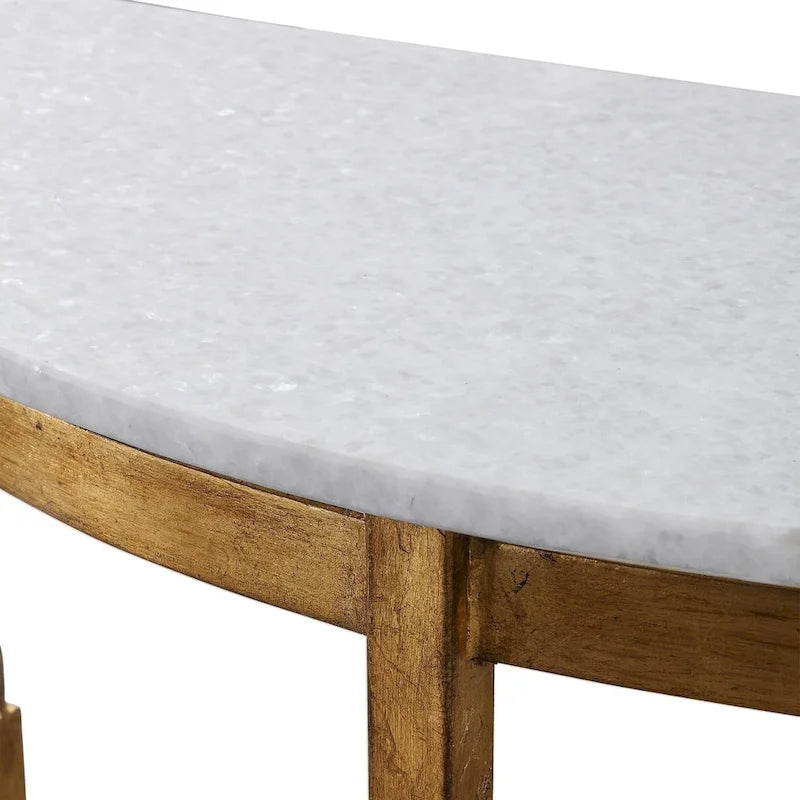 Gold Demilune Console Table