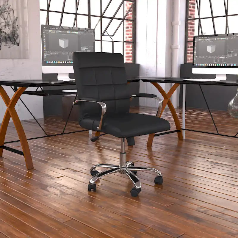 Mid-Back Quilted Vinyl Executive Swivel Office Chair