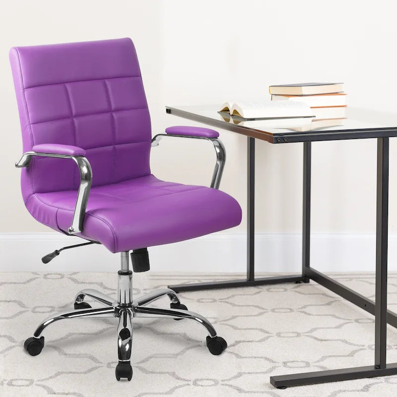 Mid-Back Quilted Vinyl Executive Swivel Office Chair