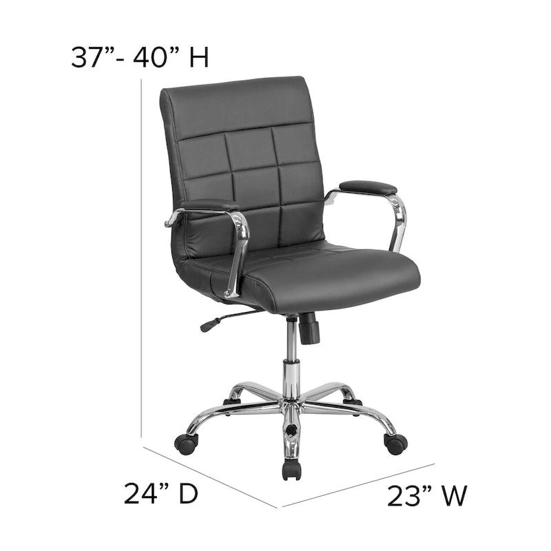 Mid-Back Quilted Vinyl Executive Swivel Office Chair