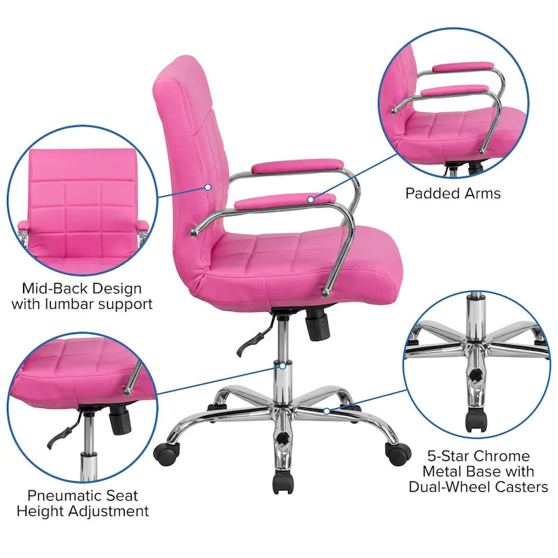 Mid-Back Quilted Vinyl Executive Swivel Office Chair