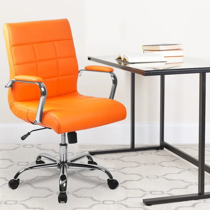 Mid-Back Quilted Vinyl Executive Swivel Office Chair