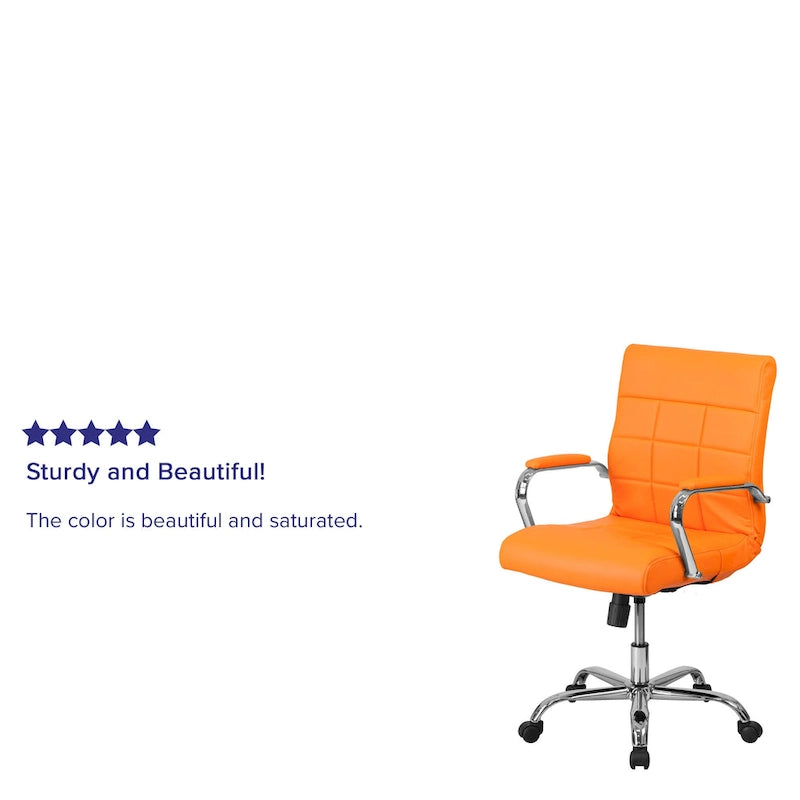 Mid-Back Quilted Vinyl Executive Swivel Office Chair