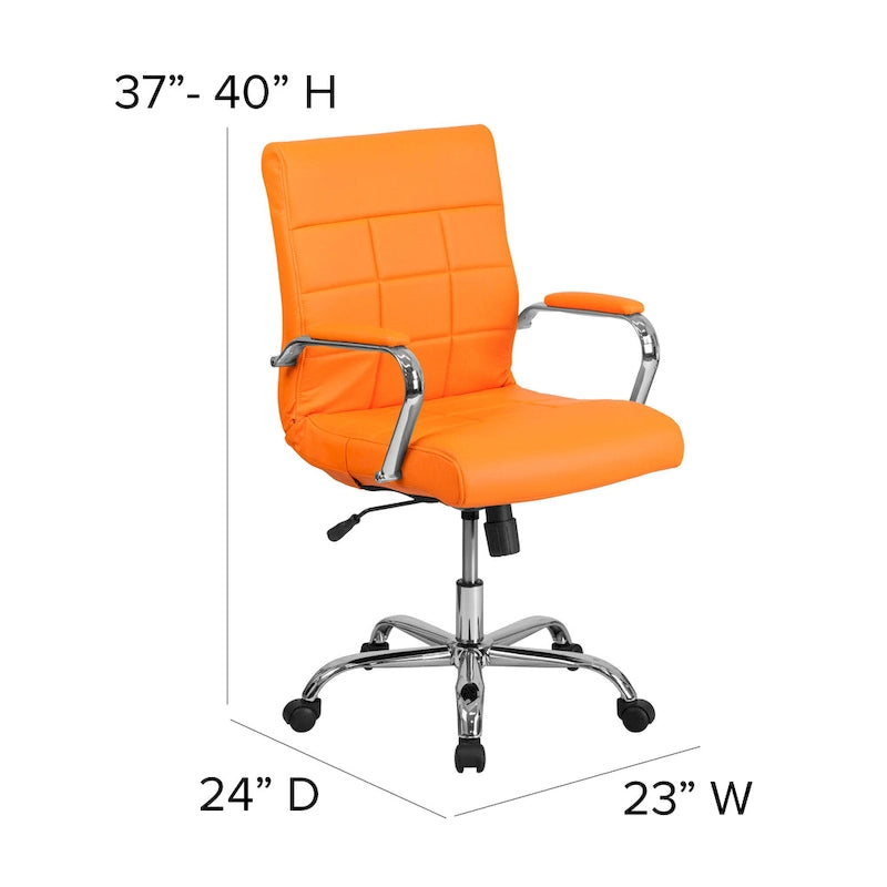 Mid-Back Quilted Vinyl Executive Swivel Office Chair
