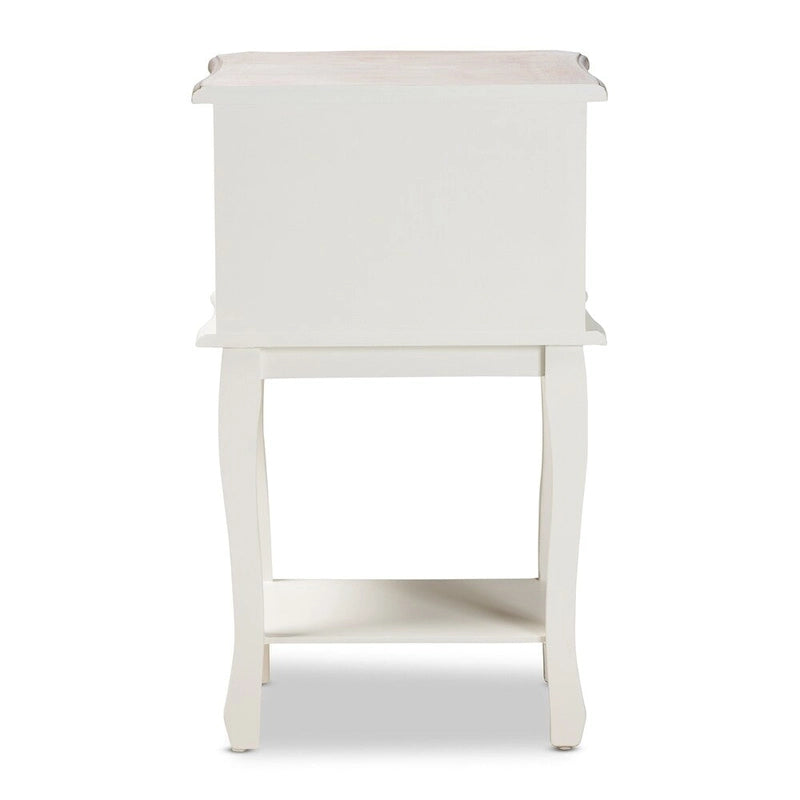 Antique French Country 2-Drawer Wood End Table