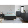 Black Mid-Century Modern Nightstand with Gold Hairpin Legs