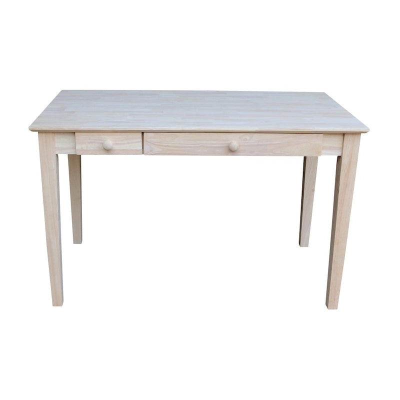 Solid Hardwood Computer Desk with Flip Down Drawer, Butcher Block Surface