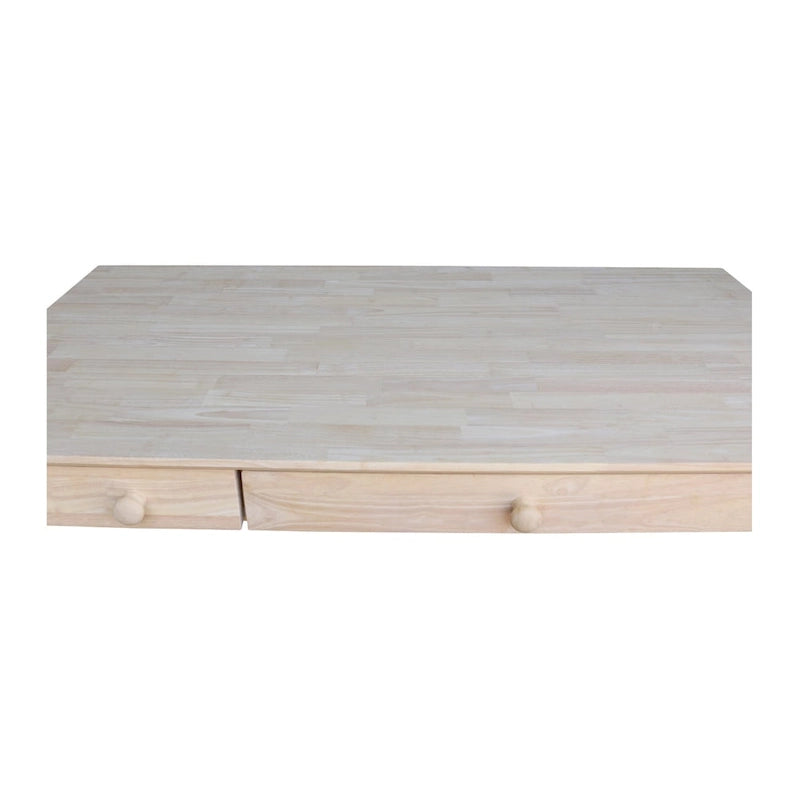 Solid Hardwood Computer Desk with Flip Down Drawer, Butcher Block Surface