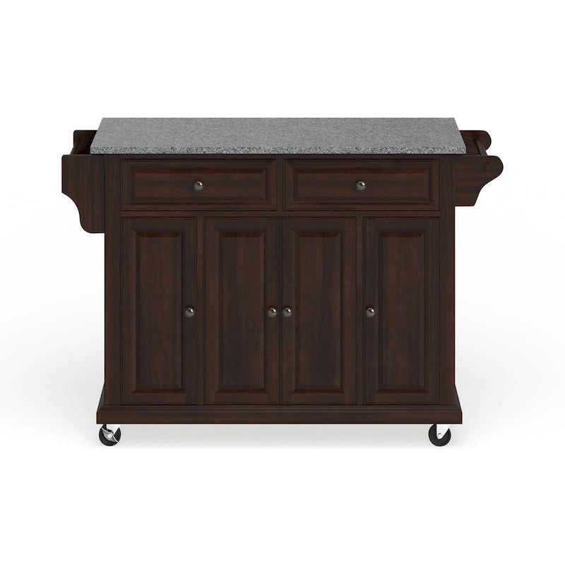 Full-Size Granite Top Kitchen Cart - 18Dx51.5Wx36H