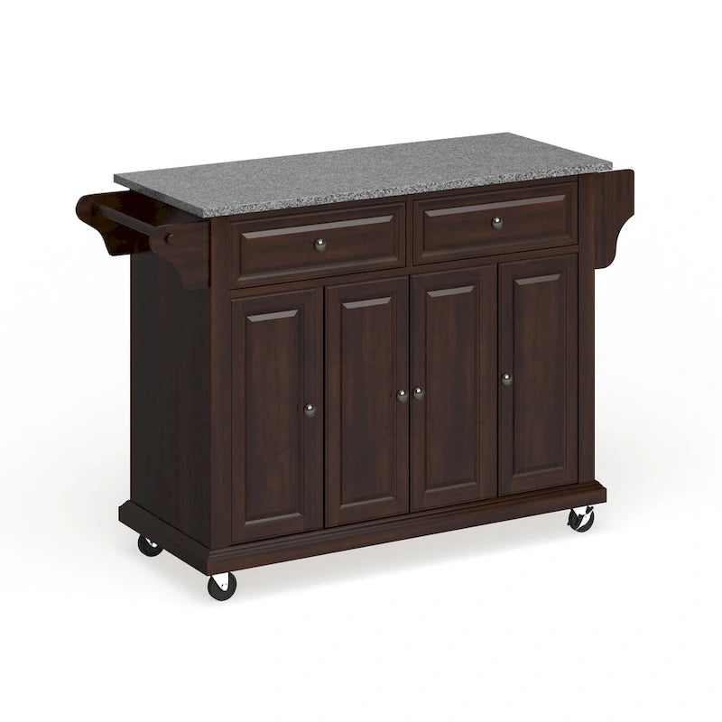 Full-Size Granite Top Kitchen Cart - 18Dx51.5Wx36H