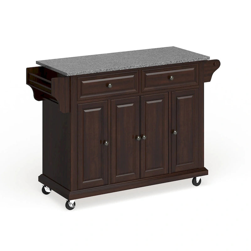 Full-Size Granite Top Kitchen Cart - 18Dx51.5Wx36H