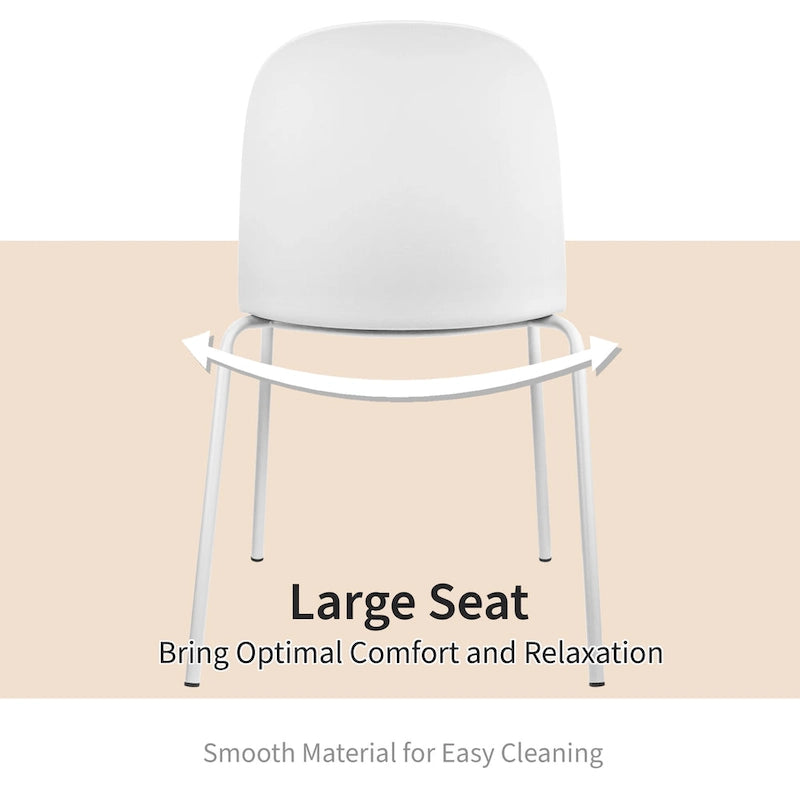 Set of 2 Retro Molded Shell Dining Chairs with Chrome Legs