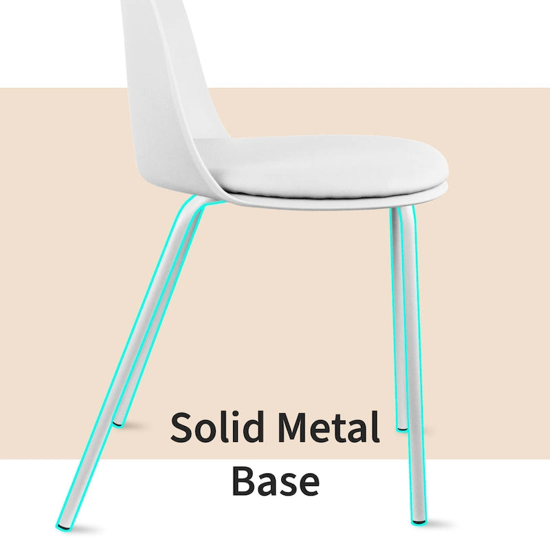 Set of 2 Retro Molded Shell Dining Chairs with Chrome Legs