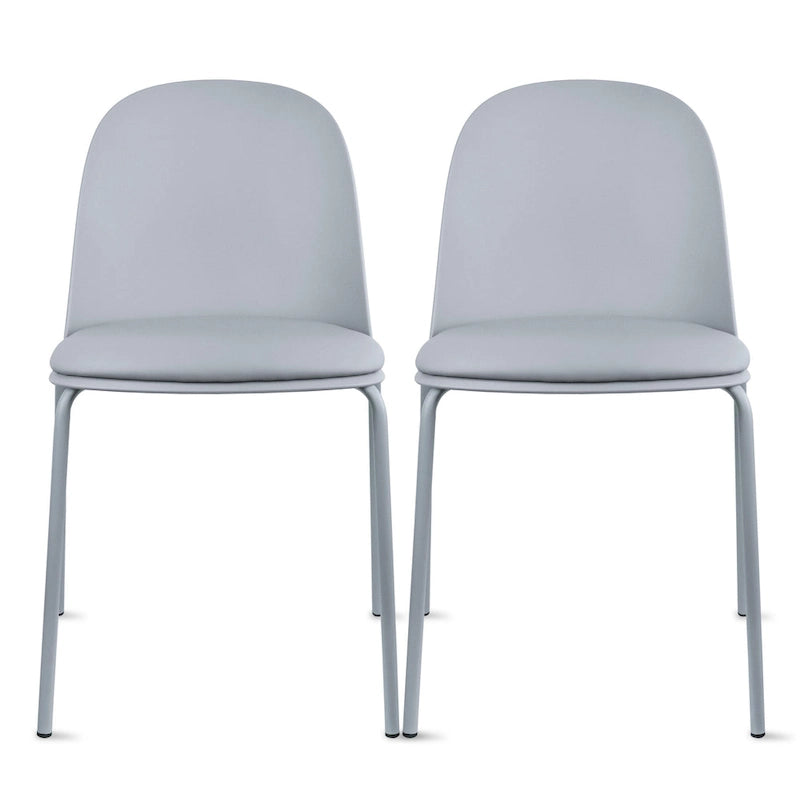 Set of 2 Retro Molded Shell Dining Chairs with Chrome Legs