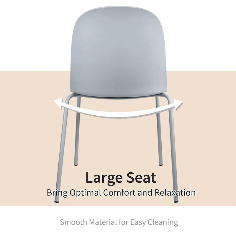 Set of 2 Retro Molded Shell Dining Chairs with Chrome Legs