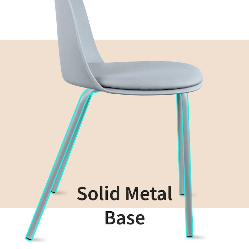 Set of 2 Retro Molded Shell Dining Chairs with Chrome Legs