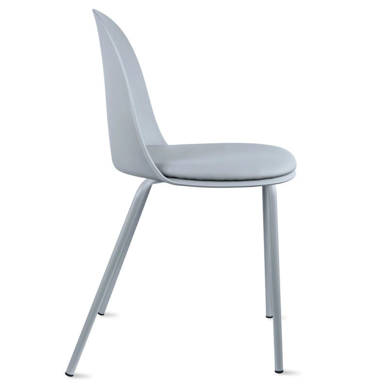 Set of 2 Retro Molded Shell Dining Chairs with Chrome Legs
