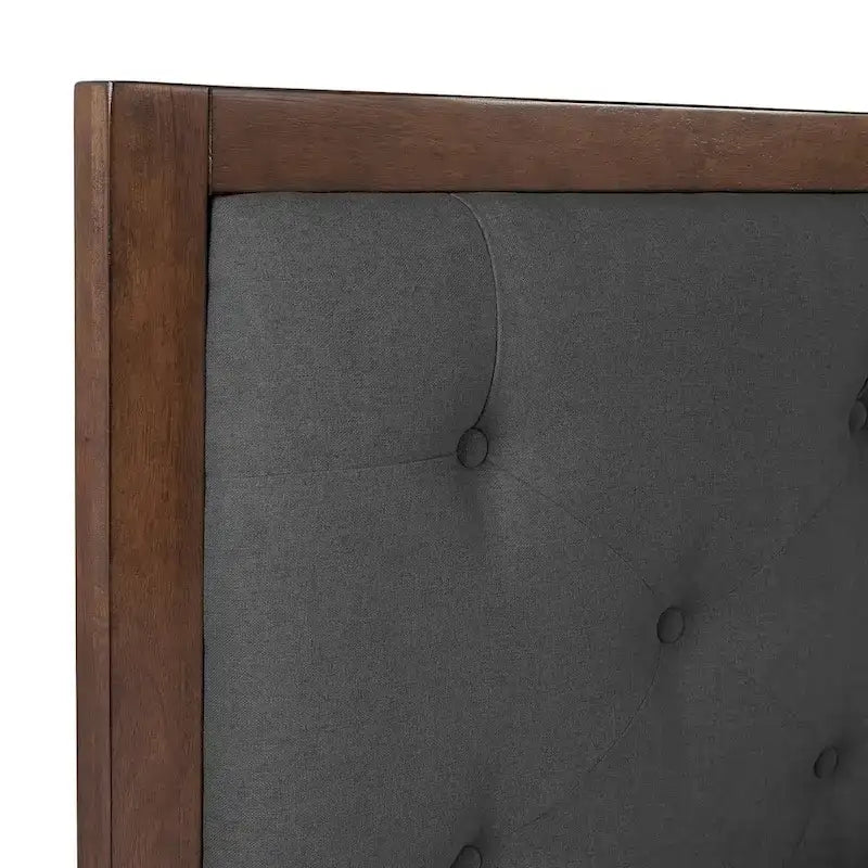 62.75" Queen Bed Frame with Button-Tufted Upholstered Headboard
