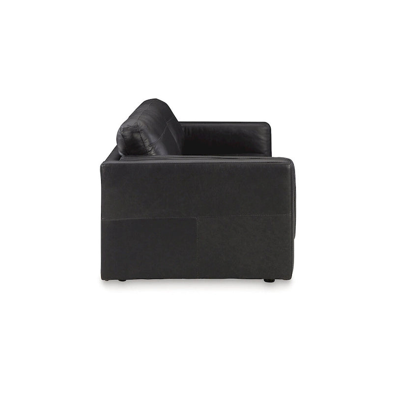 96" Contemporary Onyx Leather Sofa