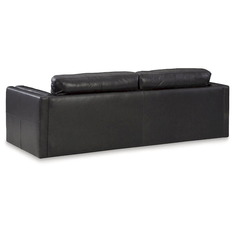 96" Contemporary Onyx Leather Sofa