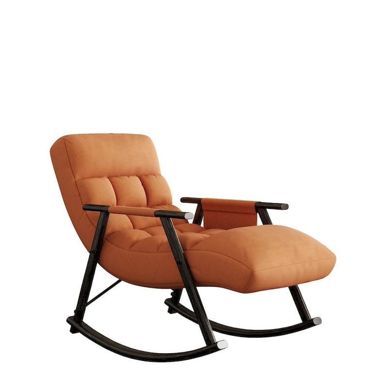 Velvet Rocking Chair With Foot Rest