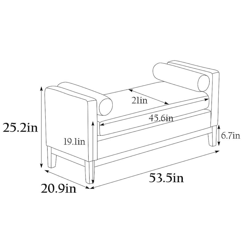 Panca elegante imbottita per fondo letto e soggiorno