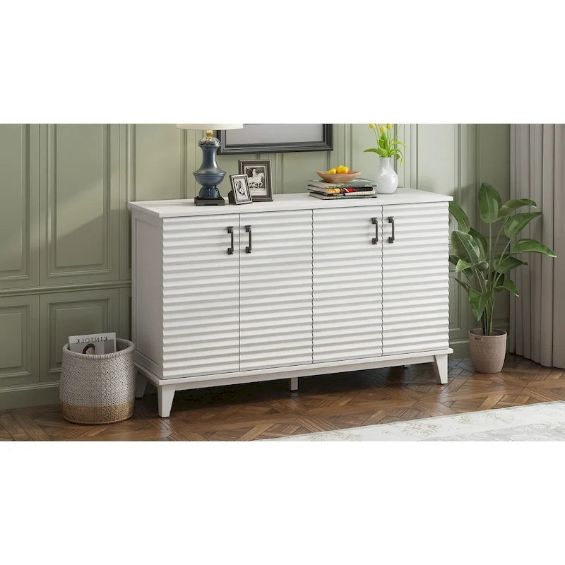 4-Door Retro Sideboard with Adjustable Shelves