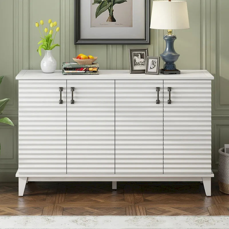 4-Door Retro Sideboard with Adjustable Shelves