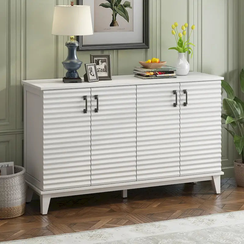 4-Door Retro Sideboard with Adjustable Shelves