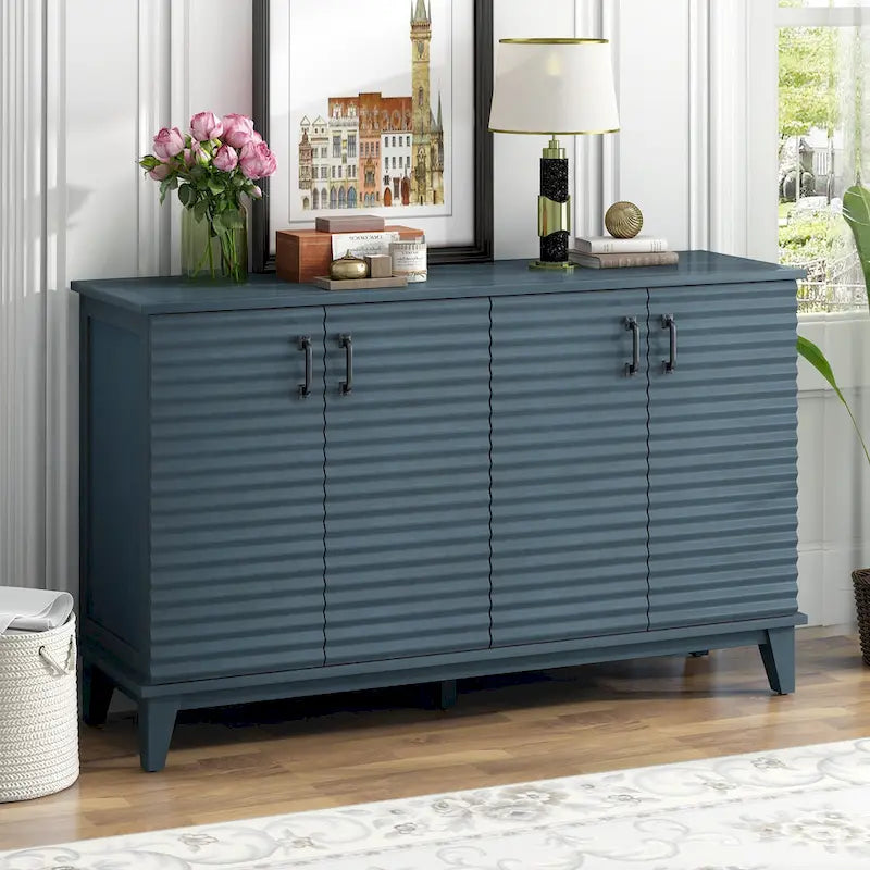 4-Door Retro Sideboard with Adjustable Shelves
